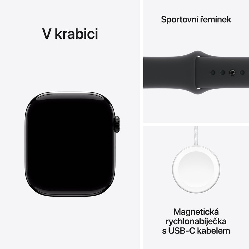 Resigilat: Apple Watch Series 10 GPS, 46mm Jet Black Aluminium Case, Black Sport Band - S/M - iSTYLE RO