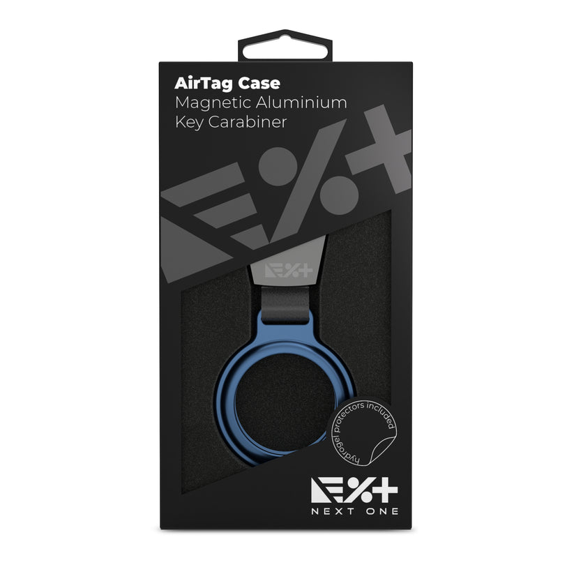 Breloc NEXT ONE pentru AirTag Magnetic Aluminium, Albastru - iSTYLE RO