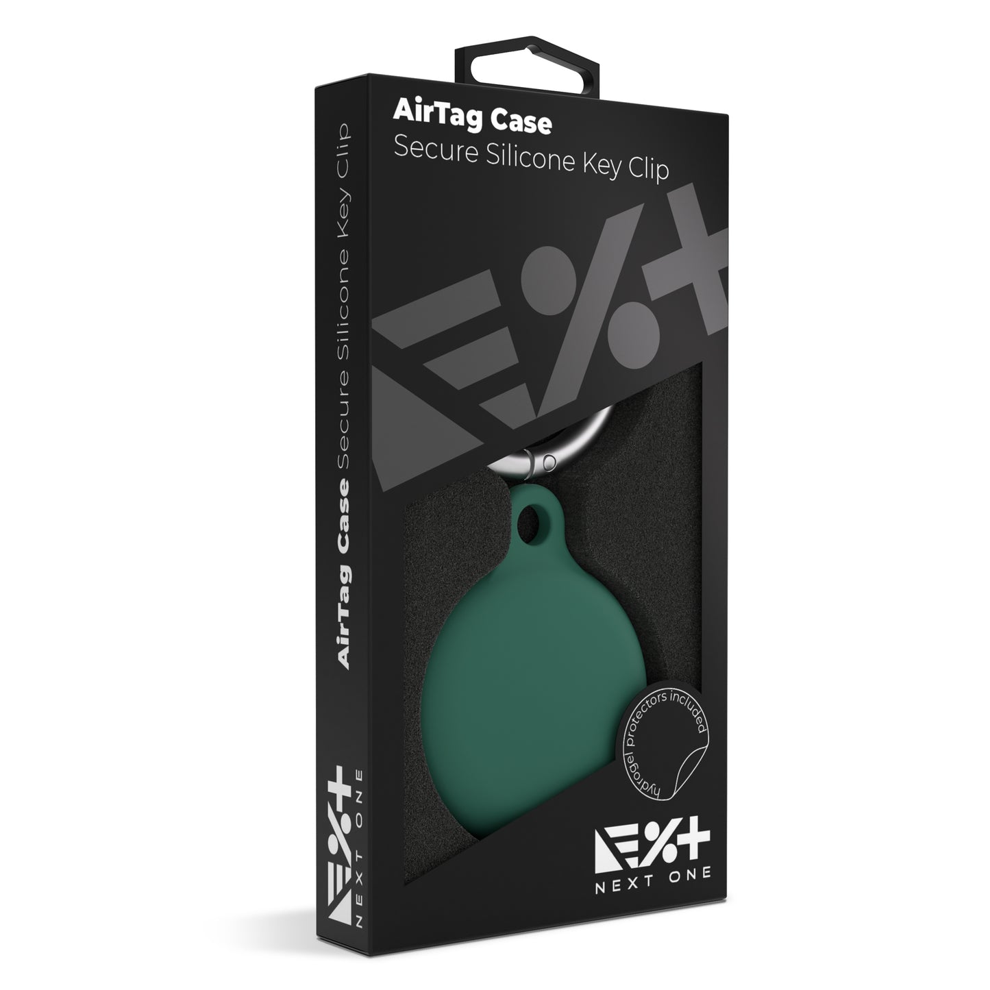Breloc NEXT ONE pentru AirTag Silicon, Verde inchis - iSTYLE RO