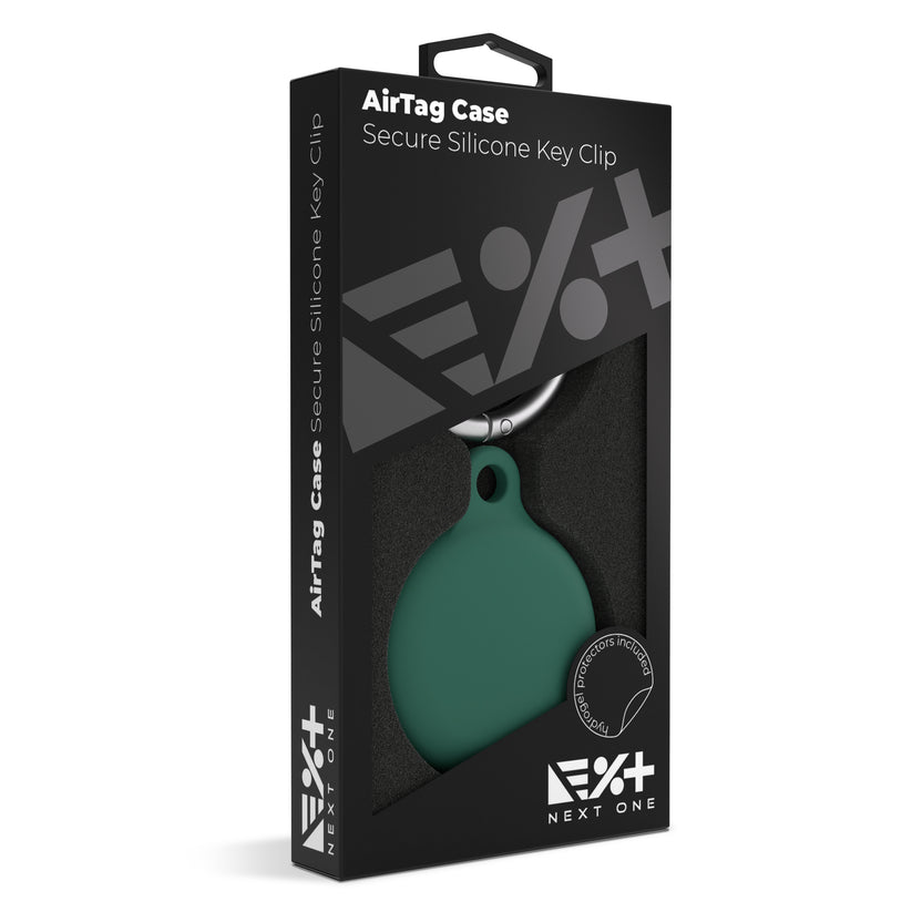 Breloc NEXT ONE pentru AirTag Silicon, Verde inchis - iSTYLE RO