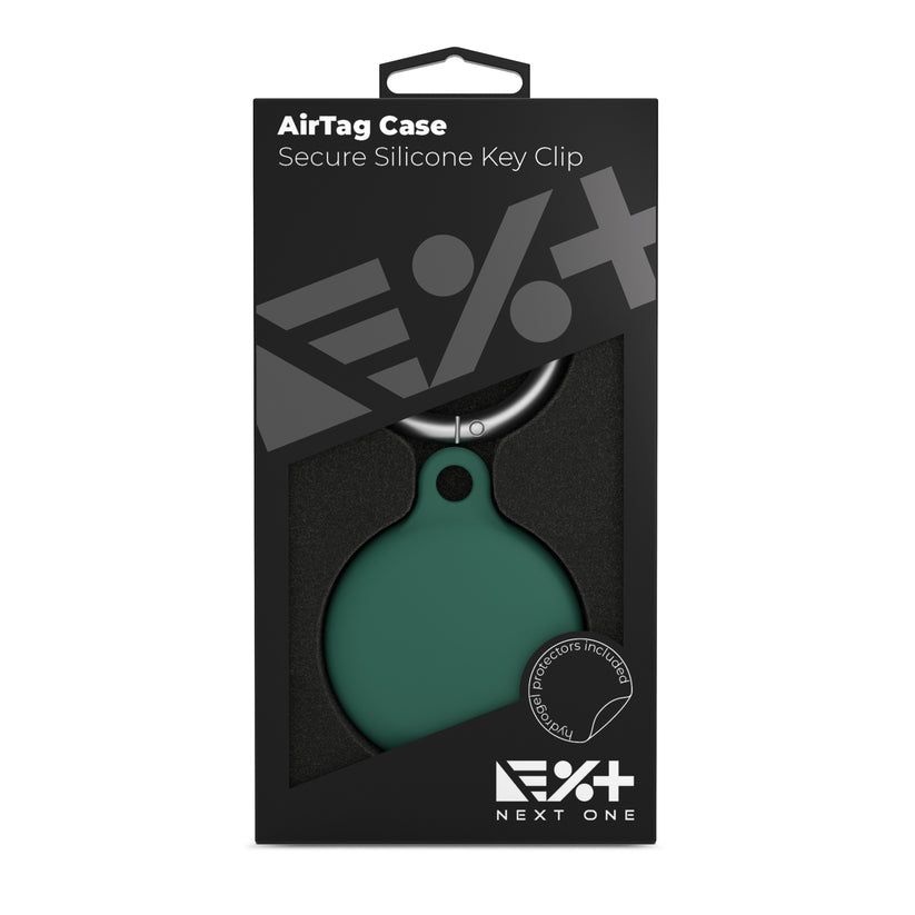 Breloc NEXT ONE pentru AirTag Silicon, Verde inchis - iSTYLE RO