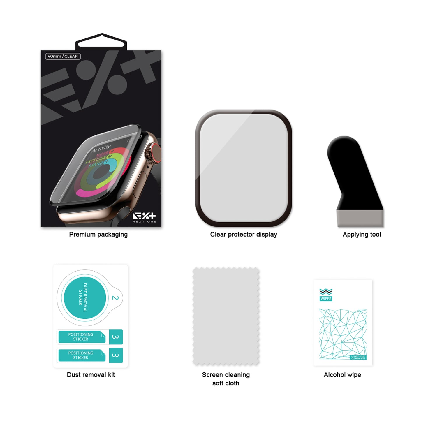 Folie de protectie 3D NEXT ONE pentru Apple Watch 40mm, Transparent - iSTYLE RO