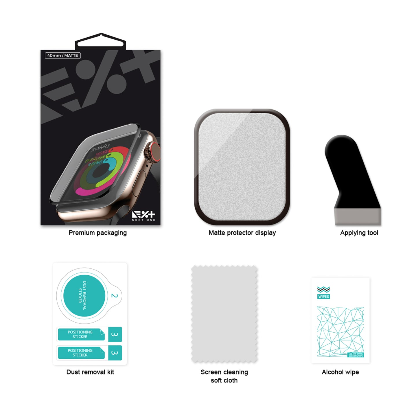 Folie de protectie 3D NEXT ONE pentru Apple Watch 40mm, Mat - iSTYLE RO