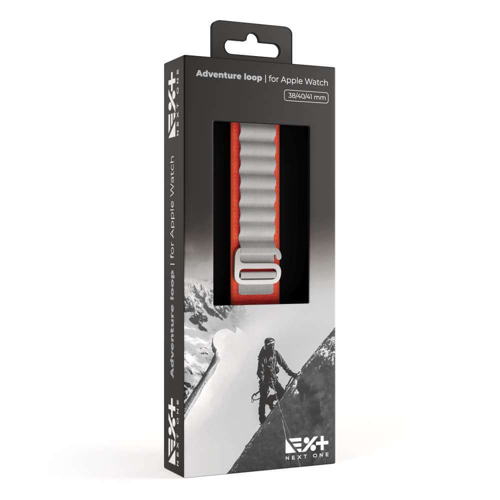 Curea NEXT ONE Adventure Loop pentru Apple Watch 41mm, Orange/Gray - iSTYLE RO