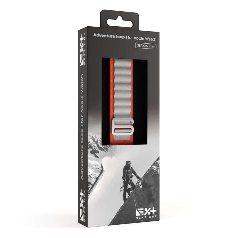 Curea NEXT ONE Adventure Loop pentru Apple Watch 41mm, Orange/Gray - iSTYLE RO