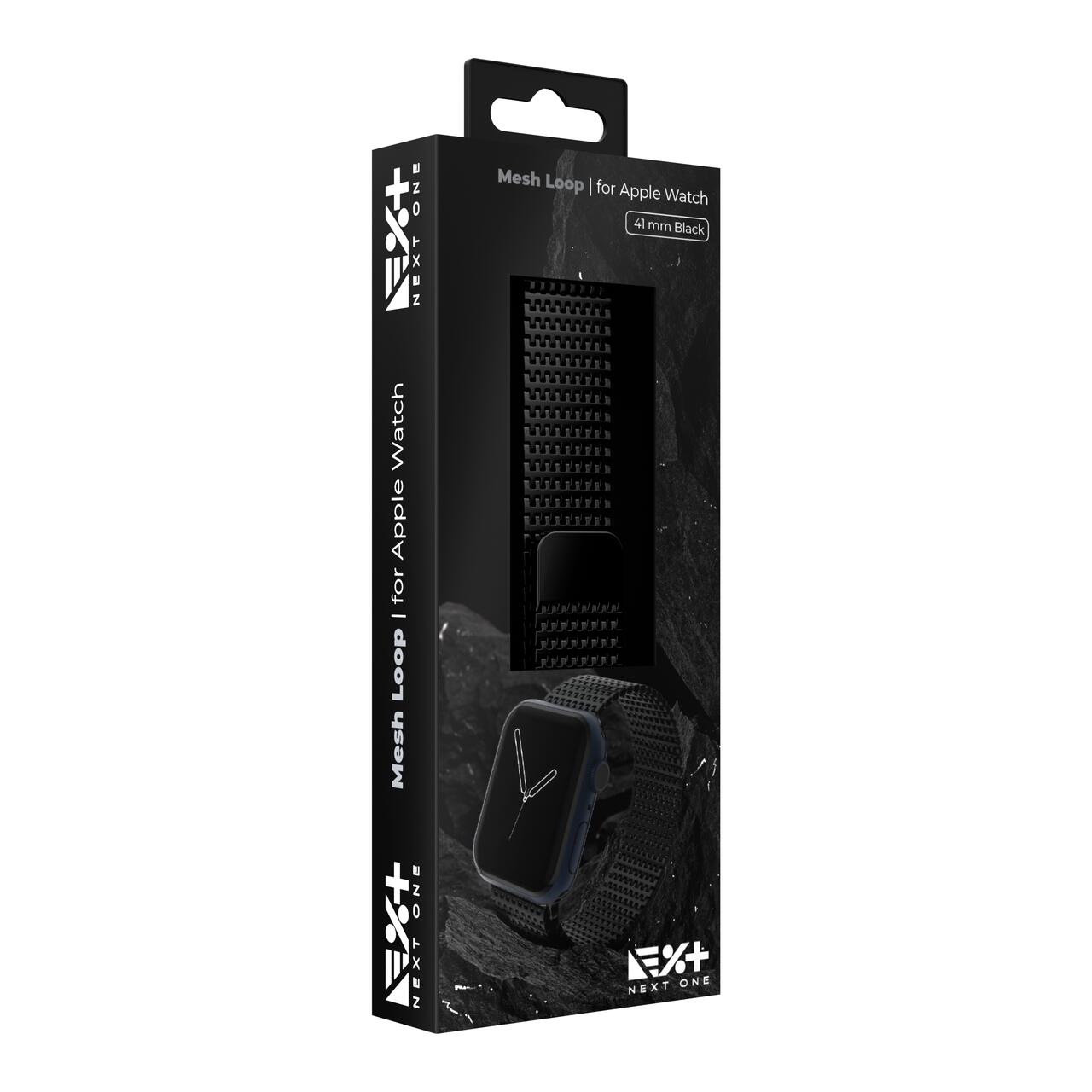 Curea metalica MESH NEXT ONE pentru Apple Watch 41/40/38 mm, Negru - iSTYLE RO