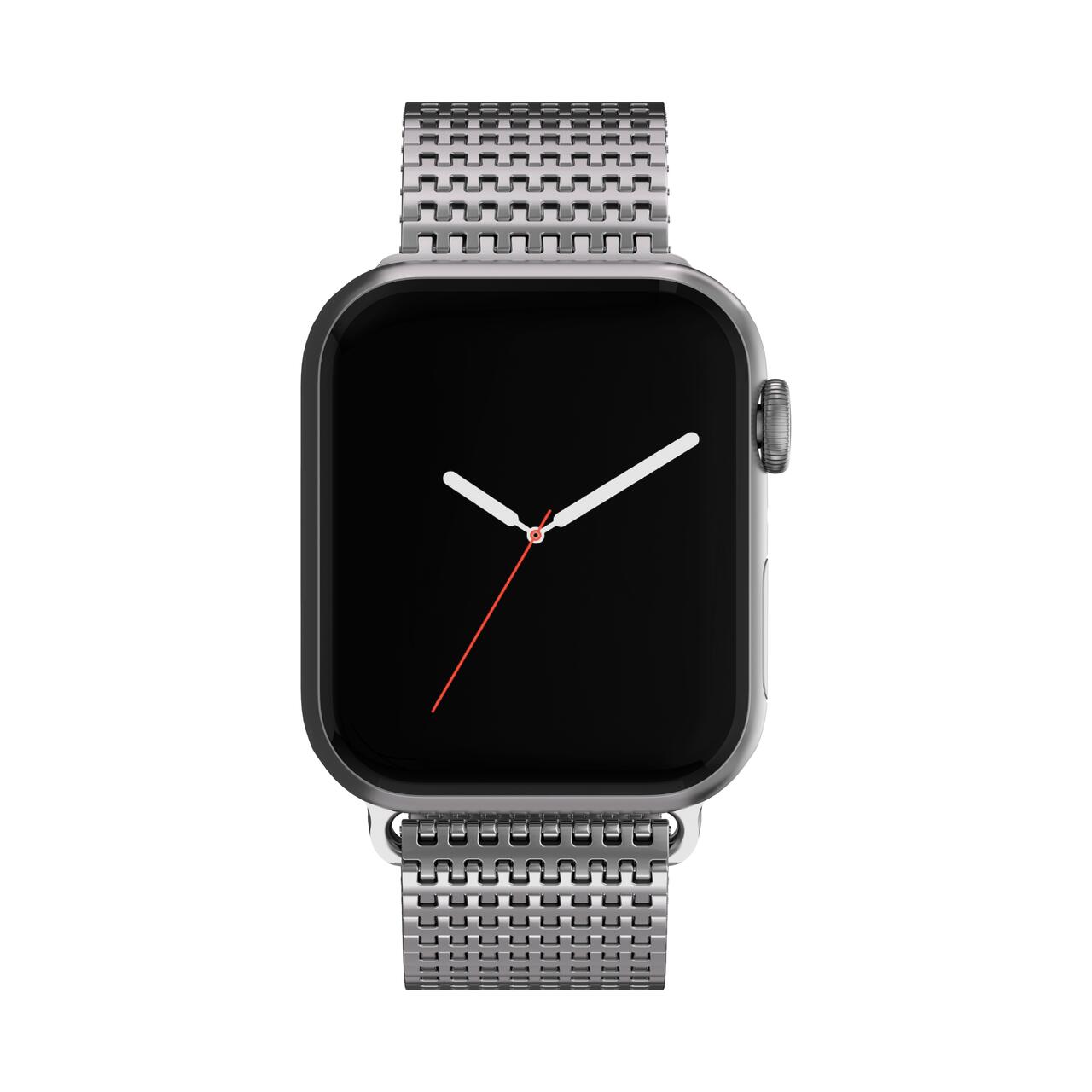 Curea metalica MESH NEXT ONE pentru Apple Watch 41/40/38 mm, Argintiu - iSTYLE RO