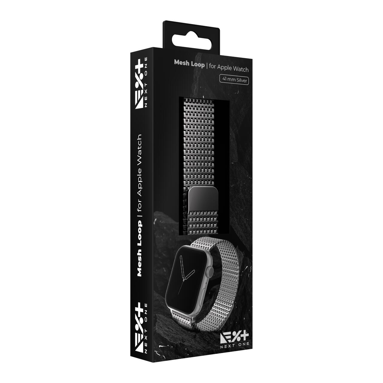 Curea metalica MESH NEXT ONE pentru Apple Watch 41/40/38 mm, Argintiu - iSTYLE RO