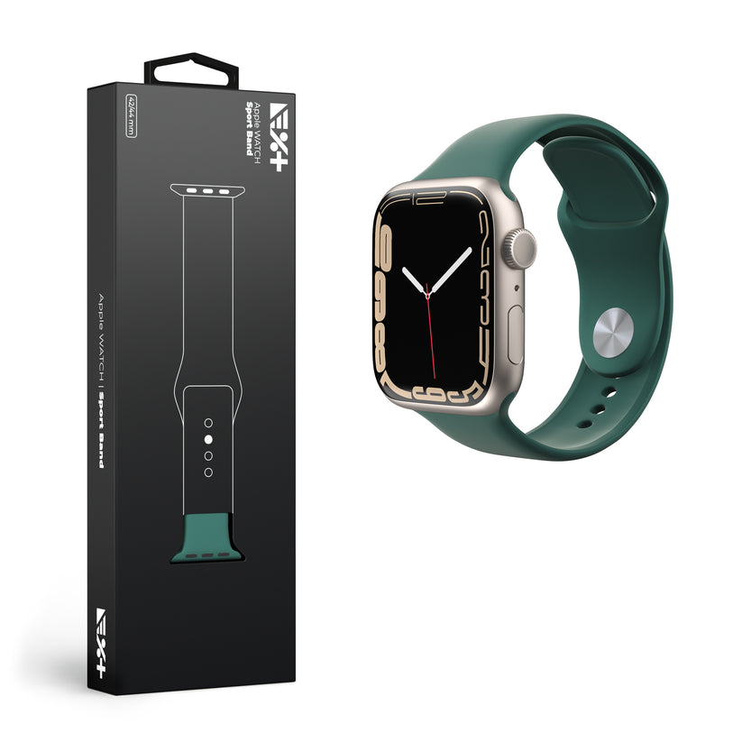 Curea NEXT ONE pentru Apple Watch 42/44mm, Silicon, Verde - iSTYLE RO