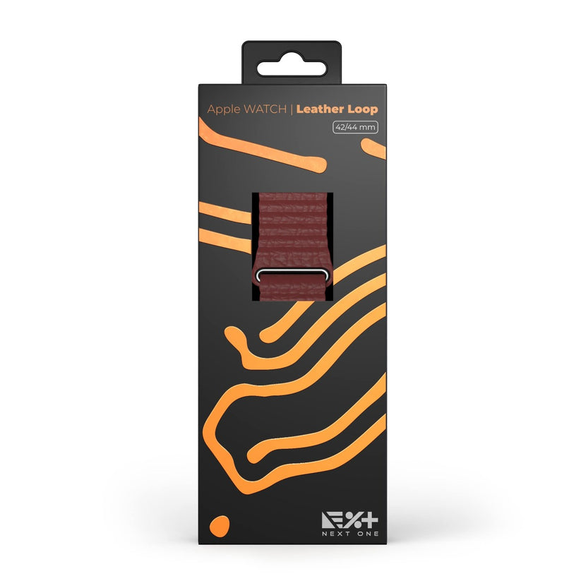 Curea NEXT ONE Leather Loop pentru Apple Watch 42-44mm, Claret - iSTYLE RO