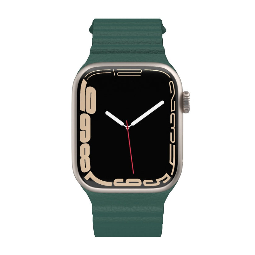 Curea NEXT ONE Leather Loop pentru Apple Watch 42-44mm, Leaf Green - iSTYLE RO
