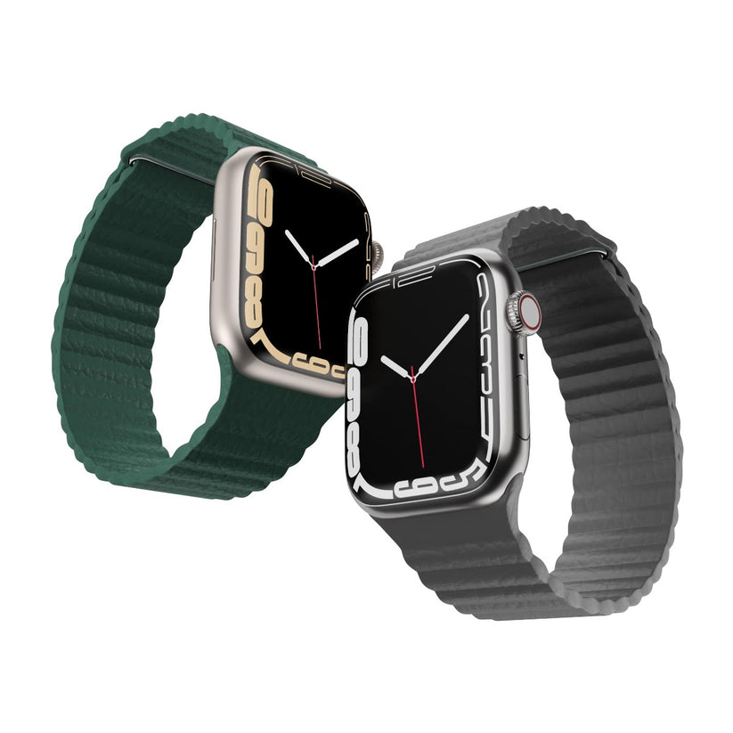 Curea NEXT ONE Leather Loop pentru Apple Watch 42-44mm, Leaf Green - iSTYLE RO