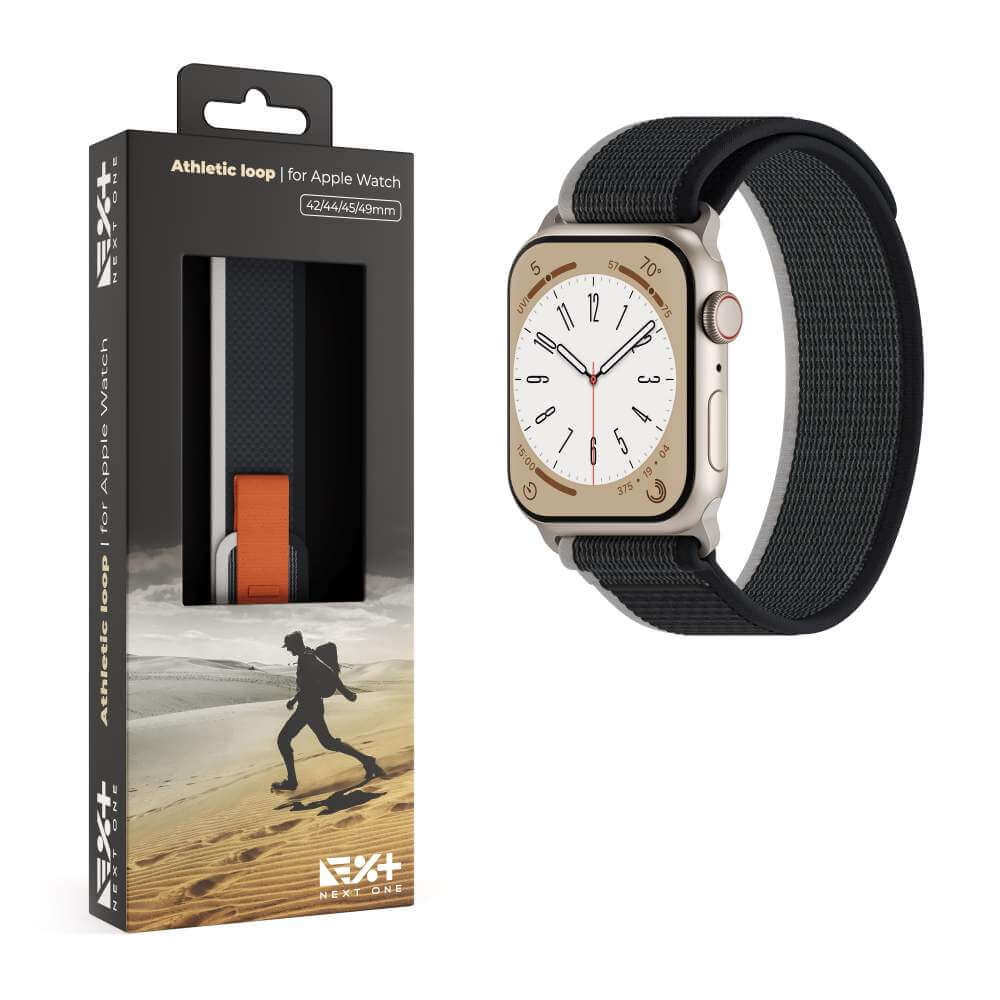 Curea NEXT ONE Athletic Loop pentru Apple Watch 45/49mm, Negru - iSTYLE RO