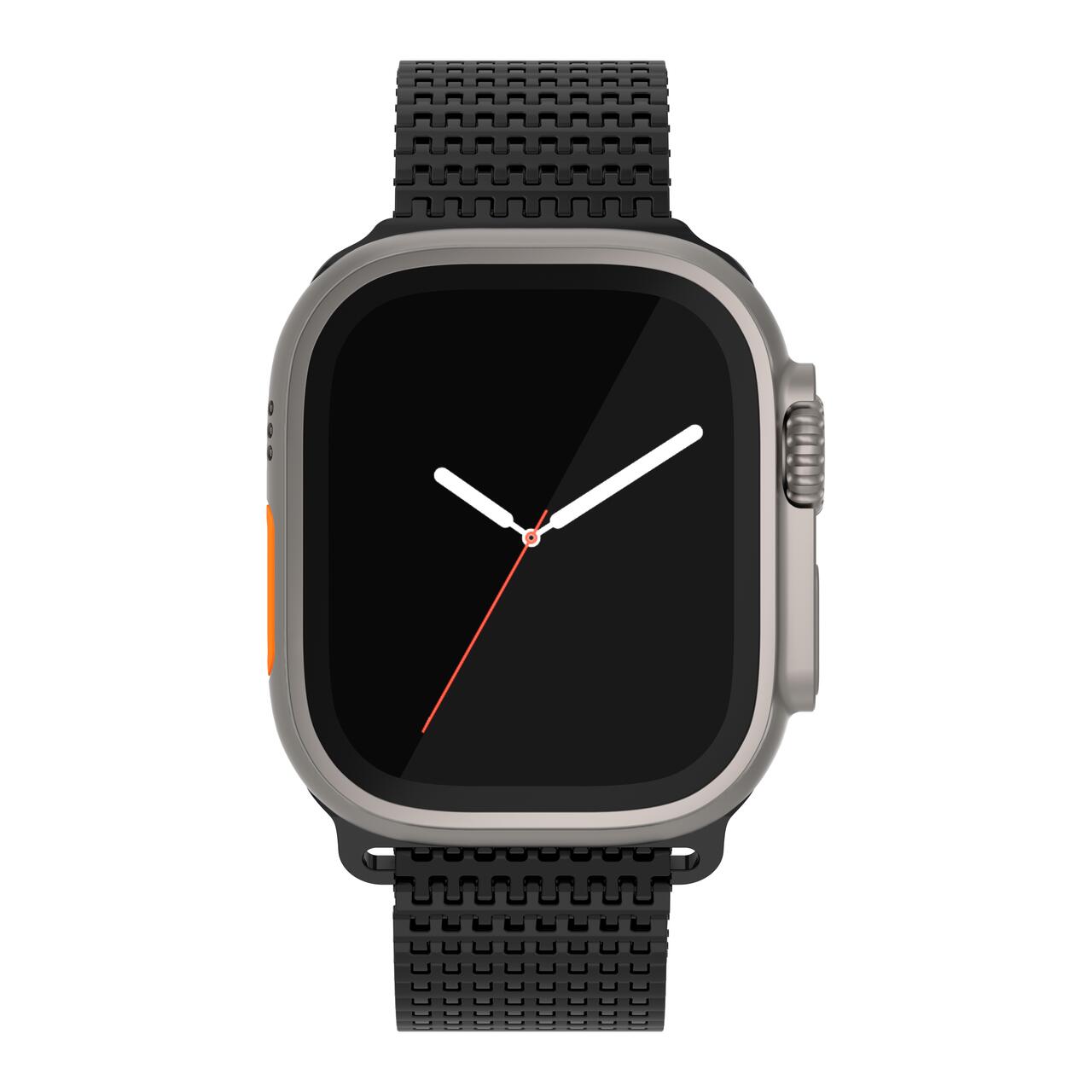 Curea metalica MESH NEXT ONE pentru Apple Watch 44/45/49 mm, Negru - iSTYLE RO