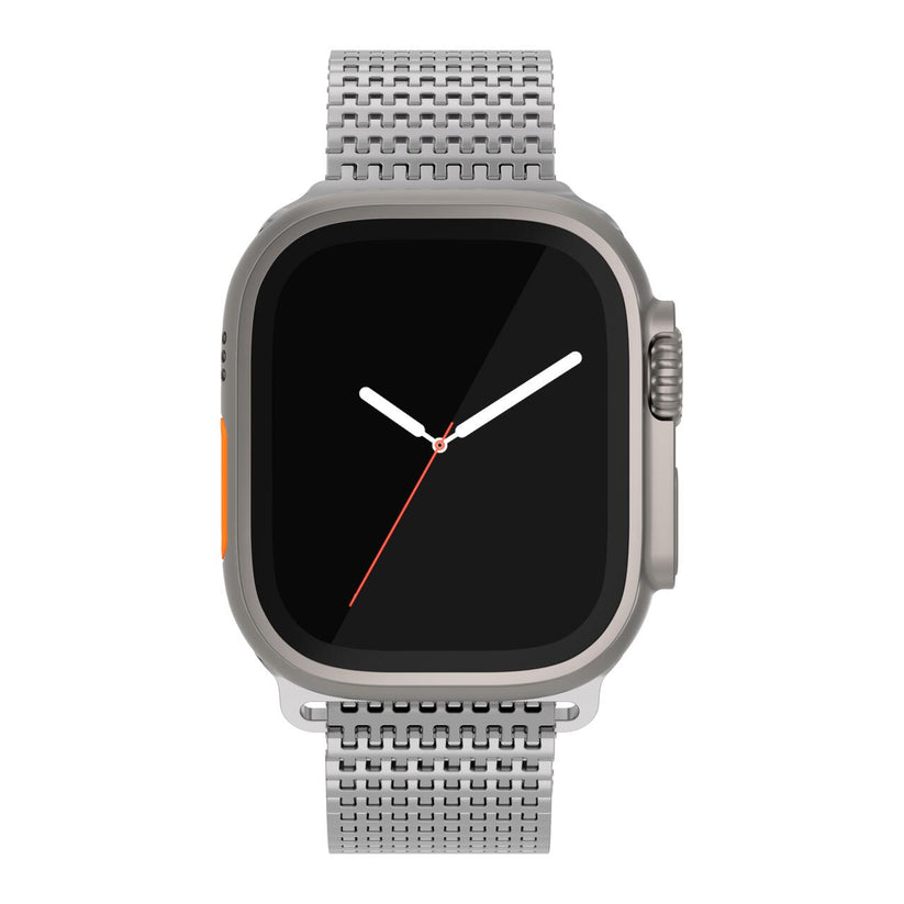 Curea metalica MESH NEXT ONE pentru Apple Watch 44/45/49 mm, Argintiu - iSTYLE RO