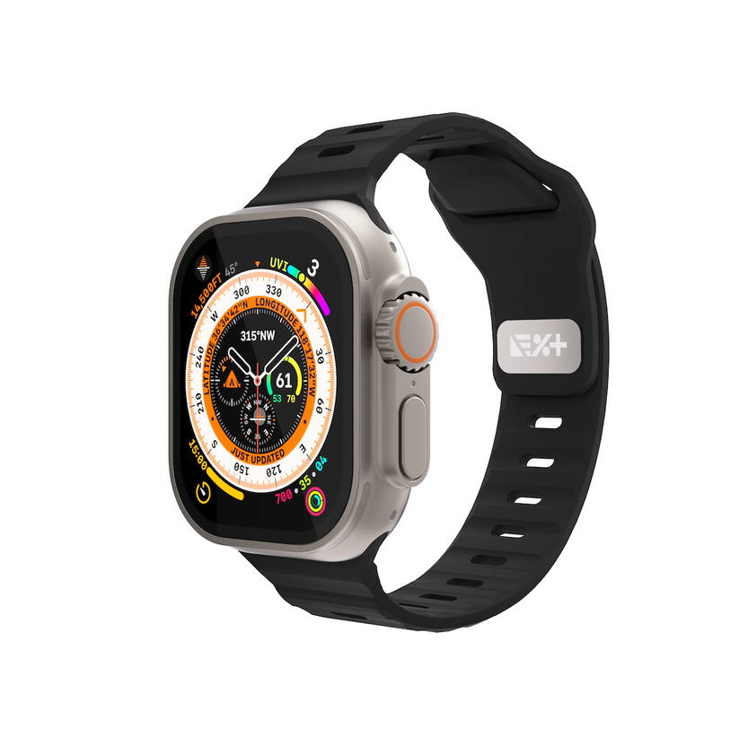 Curea NEXT ONE ACTIVE pentru Apple Watch 44/46/49mm, Silicon, Negru - iSTYLE RO