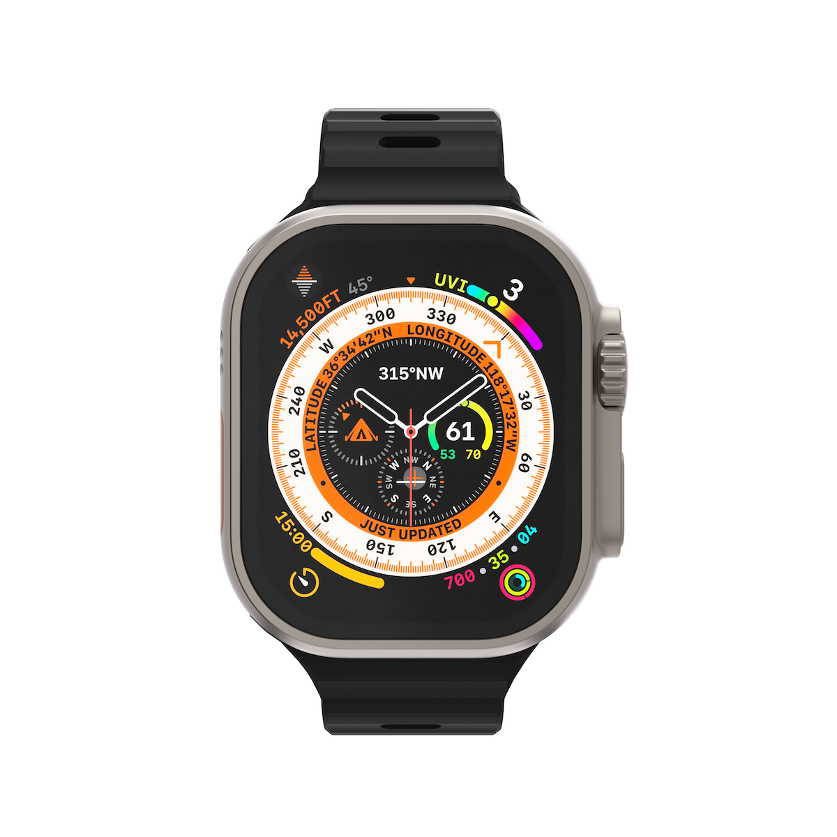 Curea NEXT ONE ACTIVE pentru Apple Watch 44/46/49mm, Silicon, Negru - iSTYLE RO