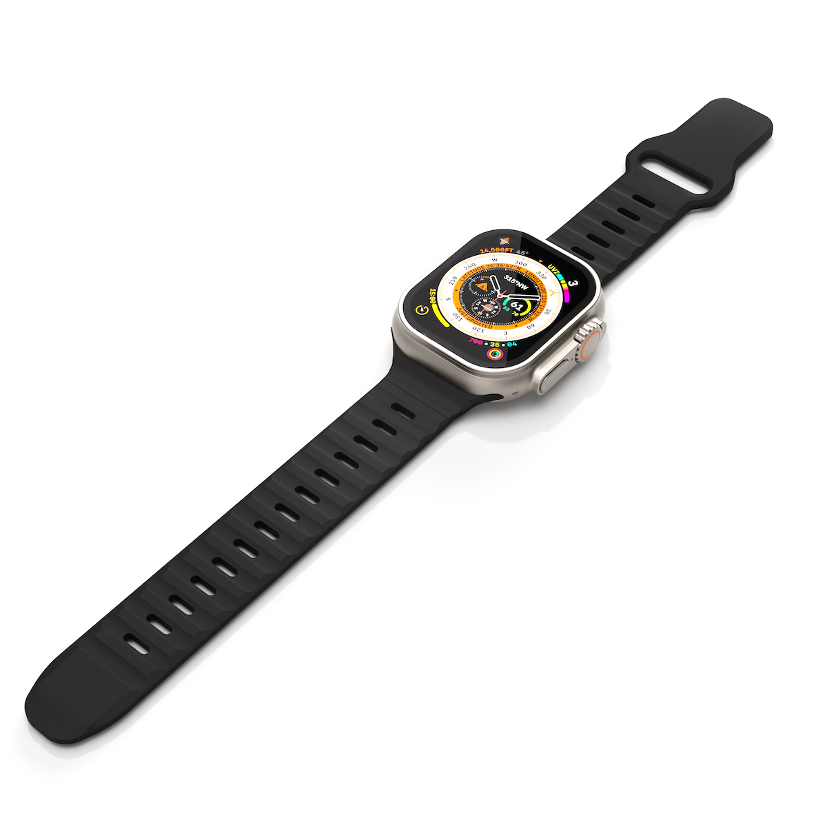 Curea NEXT ONE ACTIVE pentru Apple Watch 44/46/49mm, Silicon, Negru - iSTYLE RO