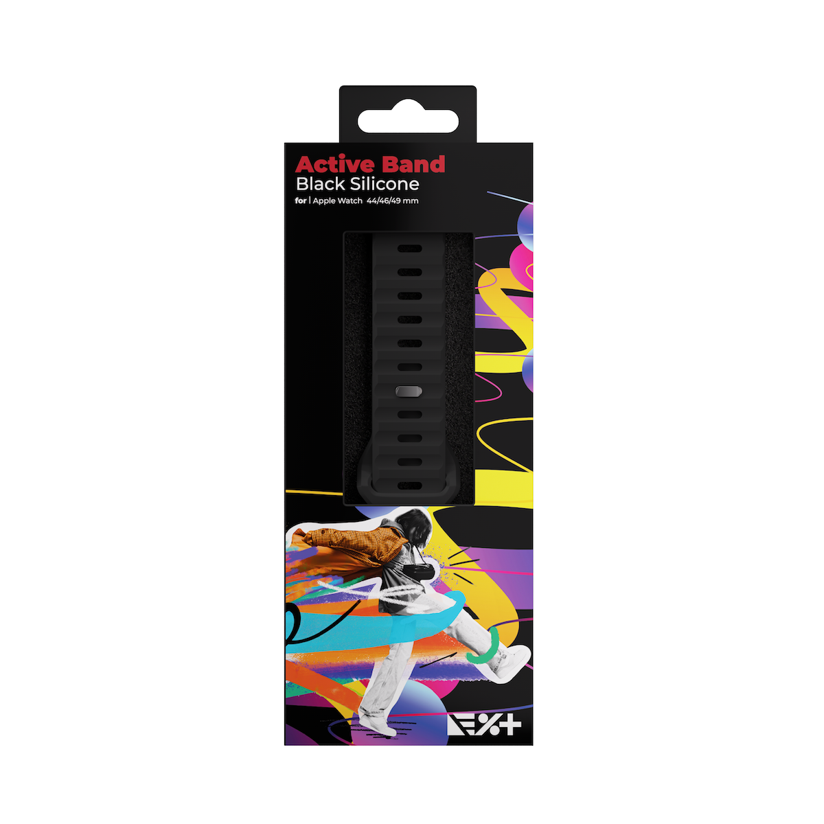 Curea NEXT ONE ACTIVE pentru Apple Watch 44/46/49mm, Silicon, Negru - iSTYLE RO