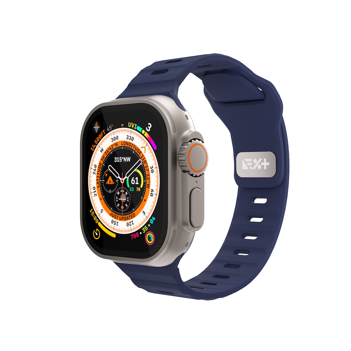 Curea NEXT ONE ACTIVE pentru Apple Watch 44/46/49mm, Silicon, Albastru - iSTYLE RO