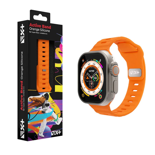 Curea NEXT ONE ACTIVE pentru Apple Watch 44/46/49mm, Silicon, Portocaliu - iSTYLE RO