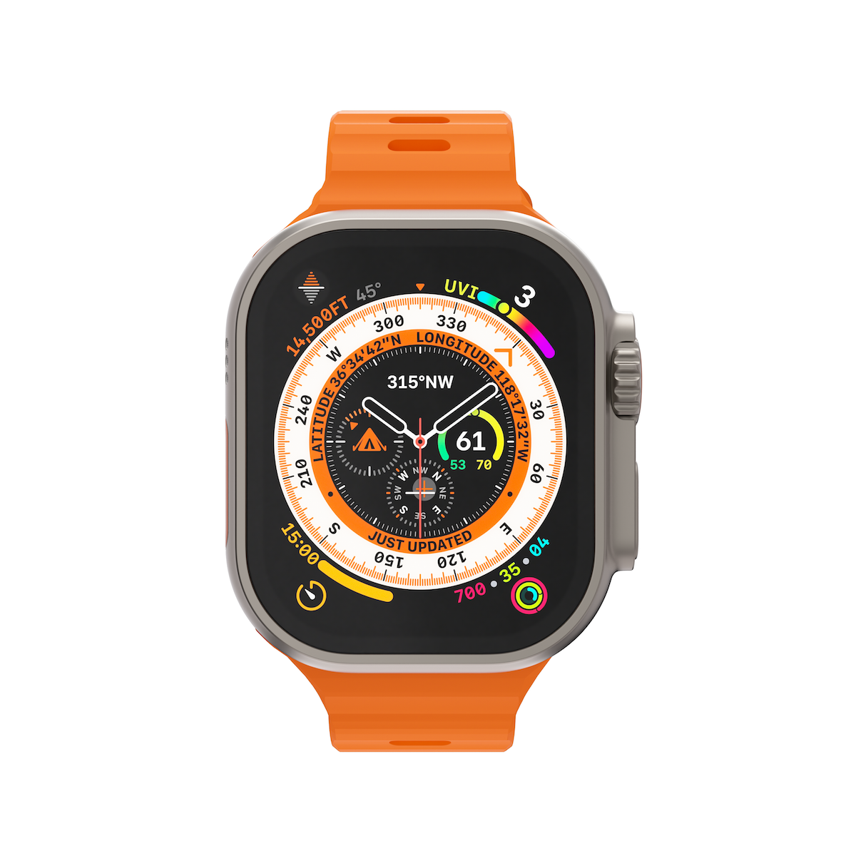 Curea NEXT ONE ACTIVE pentru Apple Watch 44/46/49mm, Silicon, Portocaliu - iSTYLE RO