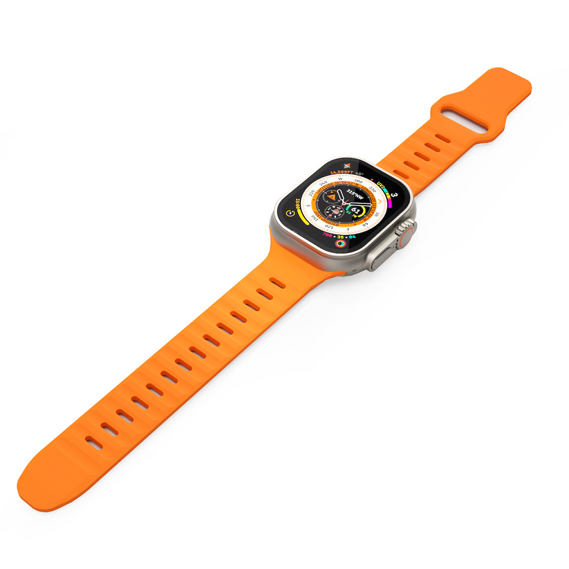 Curea NEXT ONE ACTIVE pentru Apple Watch 44/46/49mm, Silicon, Portocaliu - iSTYLE RO