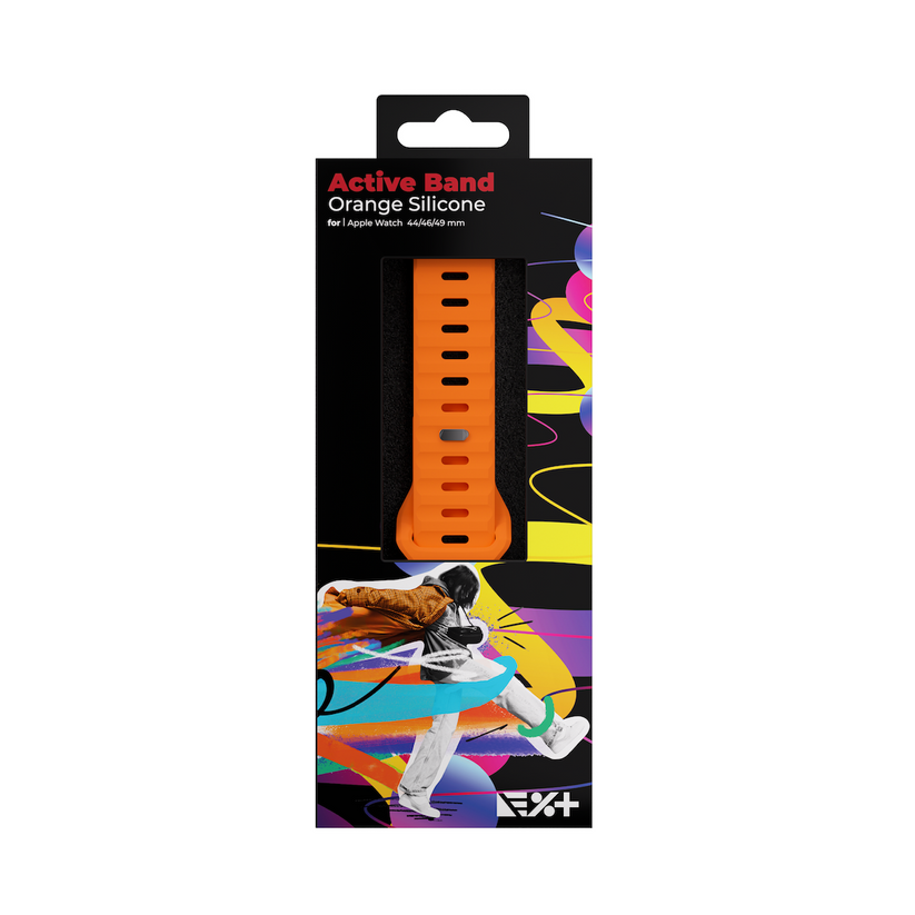 Curea NEXT ONE ACTIVE pentru Apple Watch 44/46/49mm, Silicon, Portocaliu - iSTYLE RO