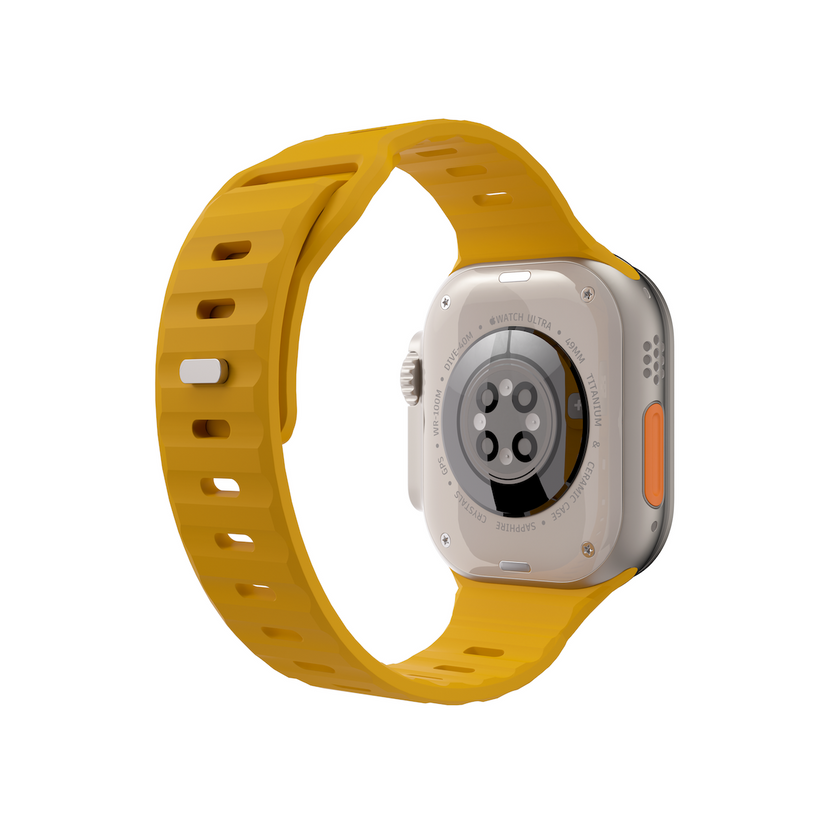 Curea NEXT ONE ACTIVE pentru Apple Watch 44/46/49mm, Silicon, Galben - iSTYLE RO
