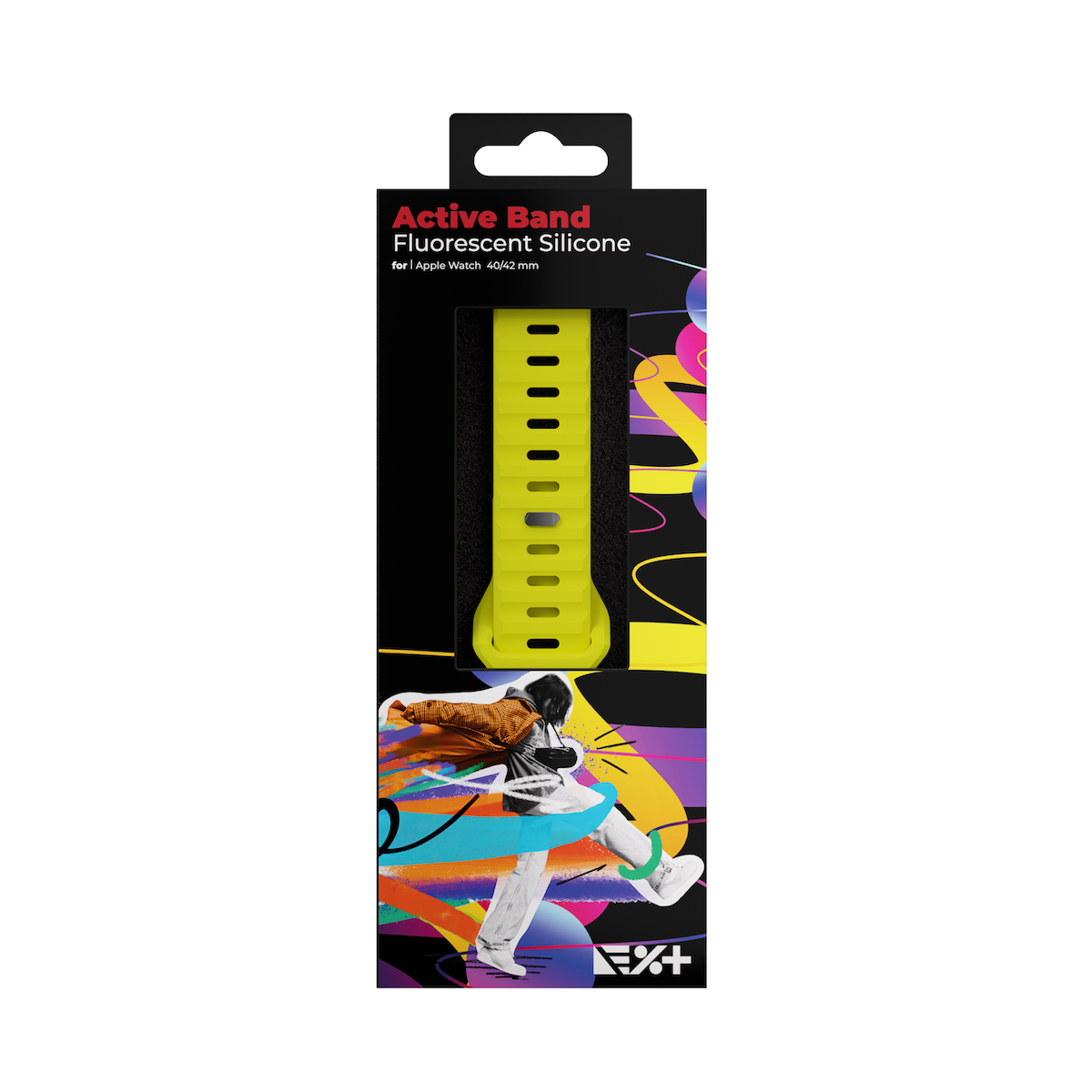 Curea NEXT ONE ACTIVE pentru Apple Watch 40/42mm, Silicon, Fluorescent - iSTYLE RO