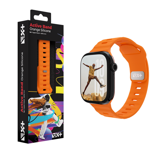 Curea NEXT ONE ACTIVE pentru Apple Watch 40/42mm, Silicon, Portocaliu - iSTYLE RO