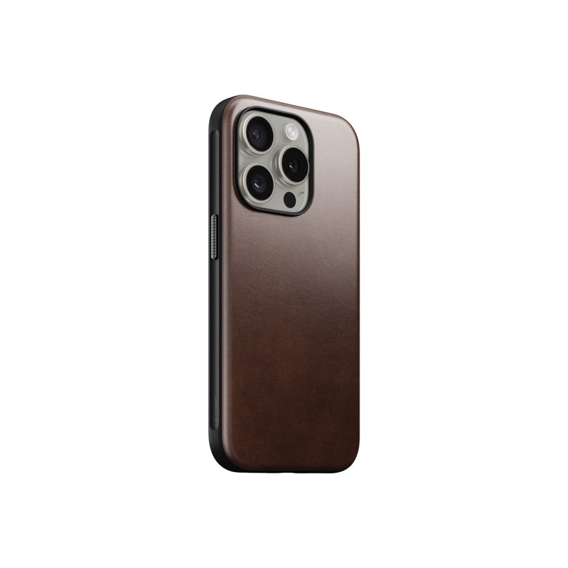 Husa de protectie Nomad Modern pentru iPhone 15 Pro, Piele, Maro - iSTYLE RO