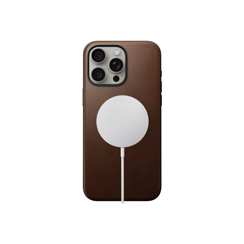 Husa de protectie Nomad Modern pentru iPhone 15 Pro Max, Piele, Maro - iSTYLE RO