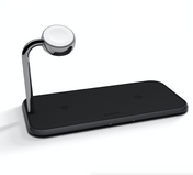Resigilat: Statie incarcare wireless fast charge dual compatibila Apple Watch - ZENS Aluminium 10W Qi Black - iSTYLE RO