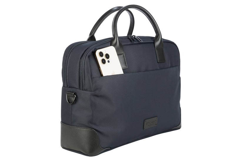 Geanta Tucano cu elemente de piele, 16", Bleumarin/Negru - iSTYLE RO