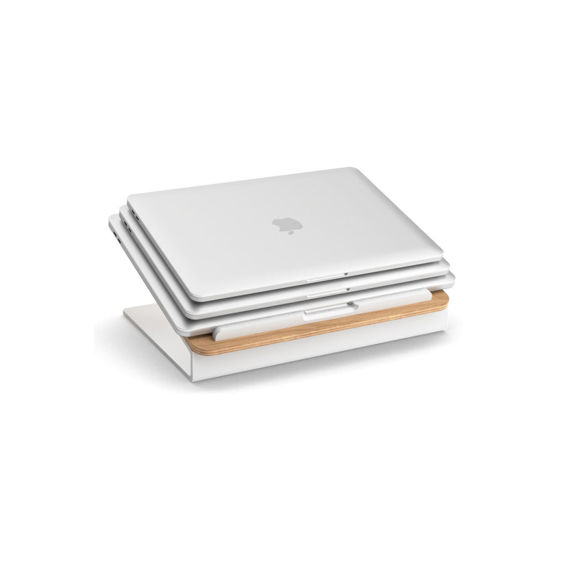 Suport Woodcessories pentru laptop Oat/White - iSTYLE RO