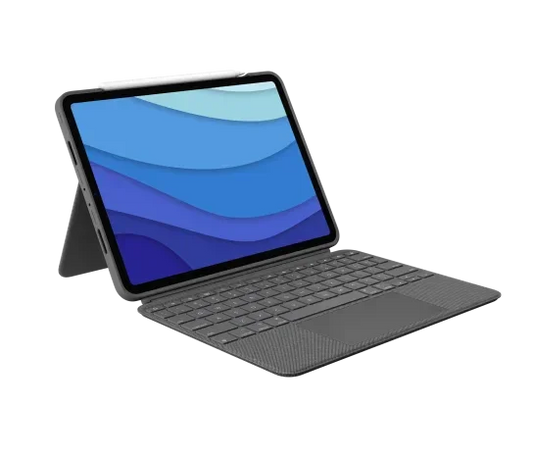 Husa Logitech Combo Touch cu tastatura si trackpad detasabile pentru iPad Pro 11" gen 1-4, US, Gri - iSTYLE RO