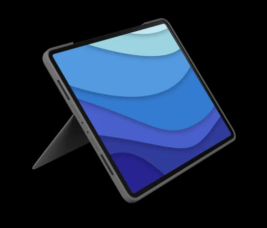 Husa Logitech Combo Touch cu tastatura si trackpad detasabile pentru iPad Pro 12,9" Gen 5 si 6, US, Gri Nisip - iSTYLE RO