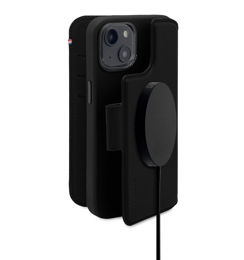 Husa de protectie Decoded cu portofel pentru iPhone 14 Plus, Piele, Negru - iSTYLE RO