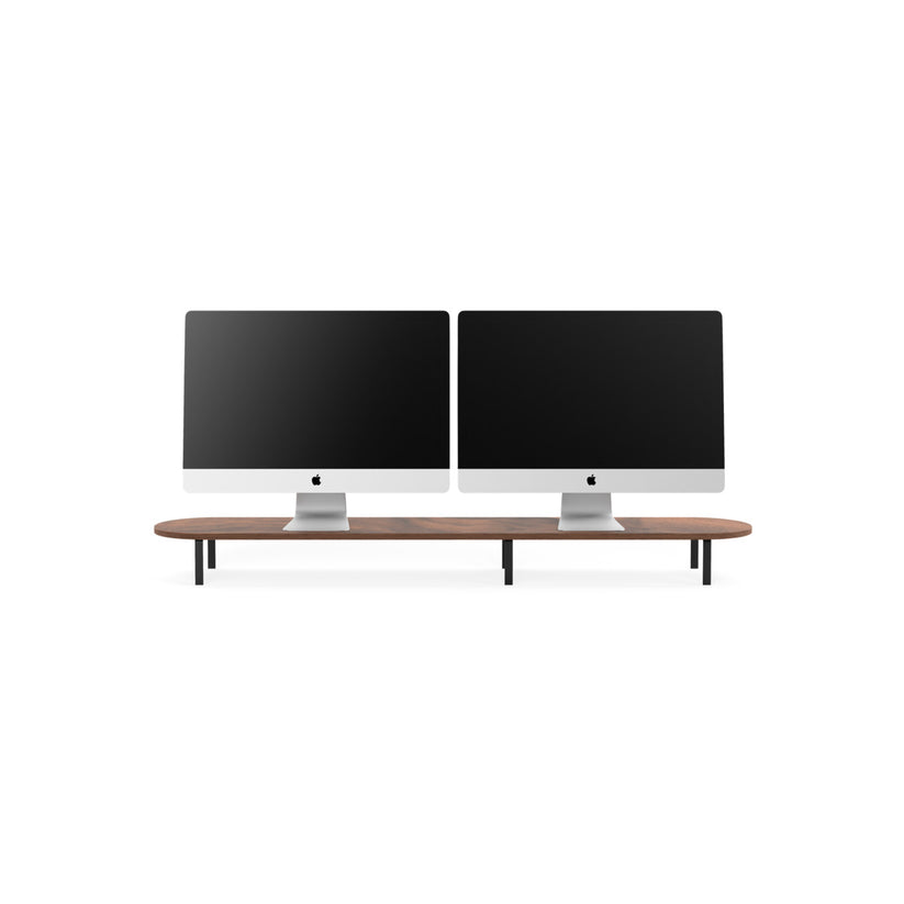 Stand dublu Woodcessories pentru monitor Walnut/Black - iSTYLE RO