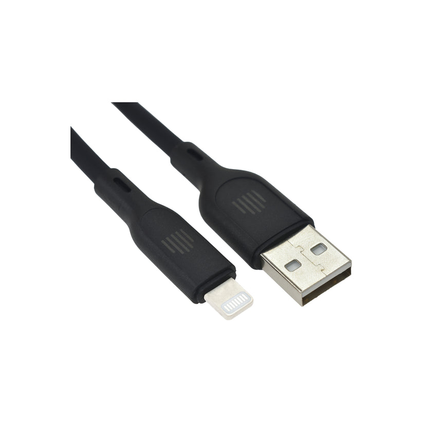 Cablu de date Dviced USB-A la Lightning silicon 1.25m, Negru - iSTYLE RO