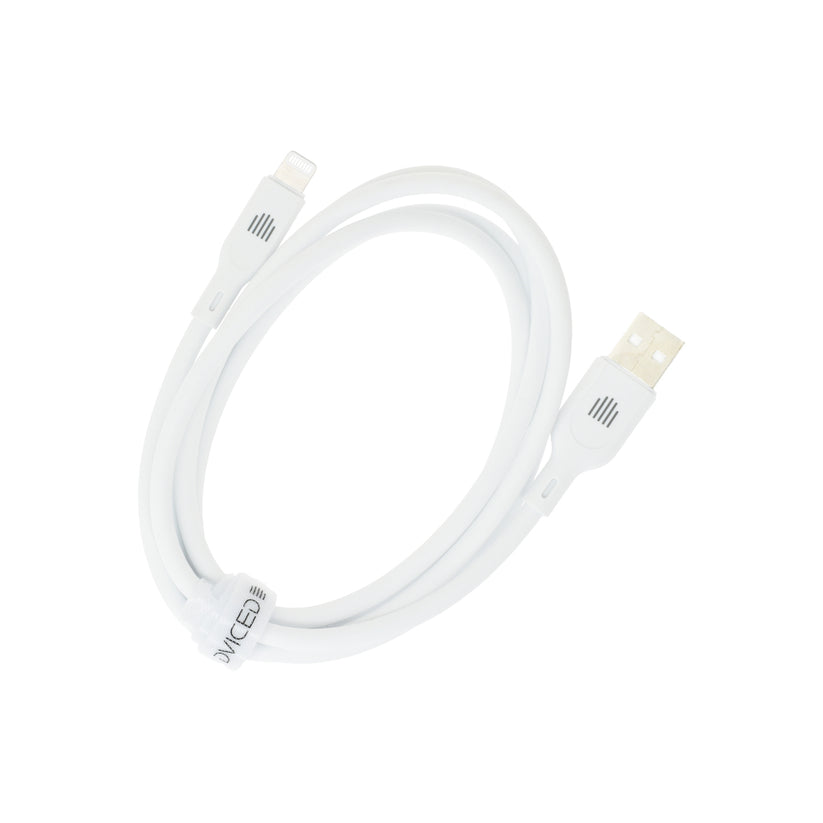 Cablu de date Dviced USB-A la Lightning silicon 1.25m, Alb - iSTYLE RO