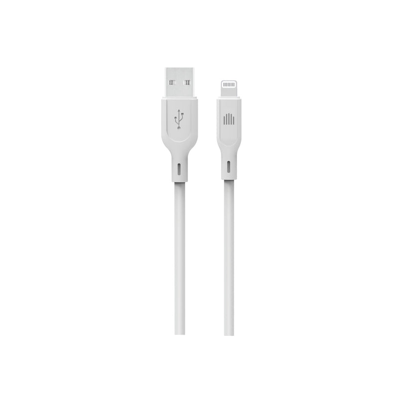 Cablu de date Dviced USB-A la Lightning silicon 1.25m, Alb - iSTYLE RO