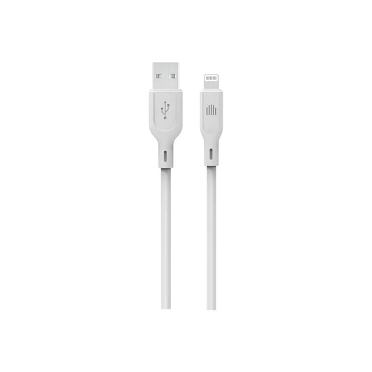 Cablu de date Dviced USB-A la Lightning silicon 1.25m, Alb - iSTYLE RO