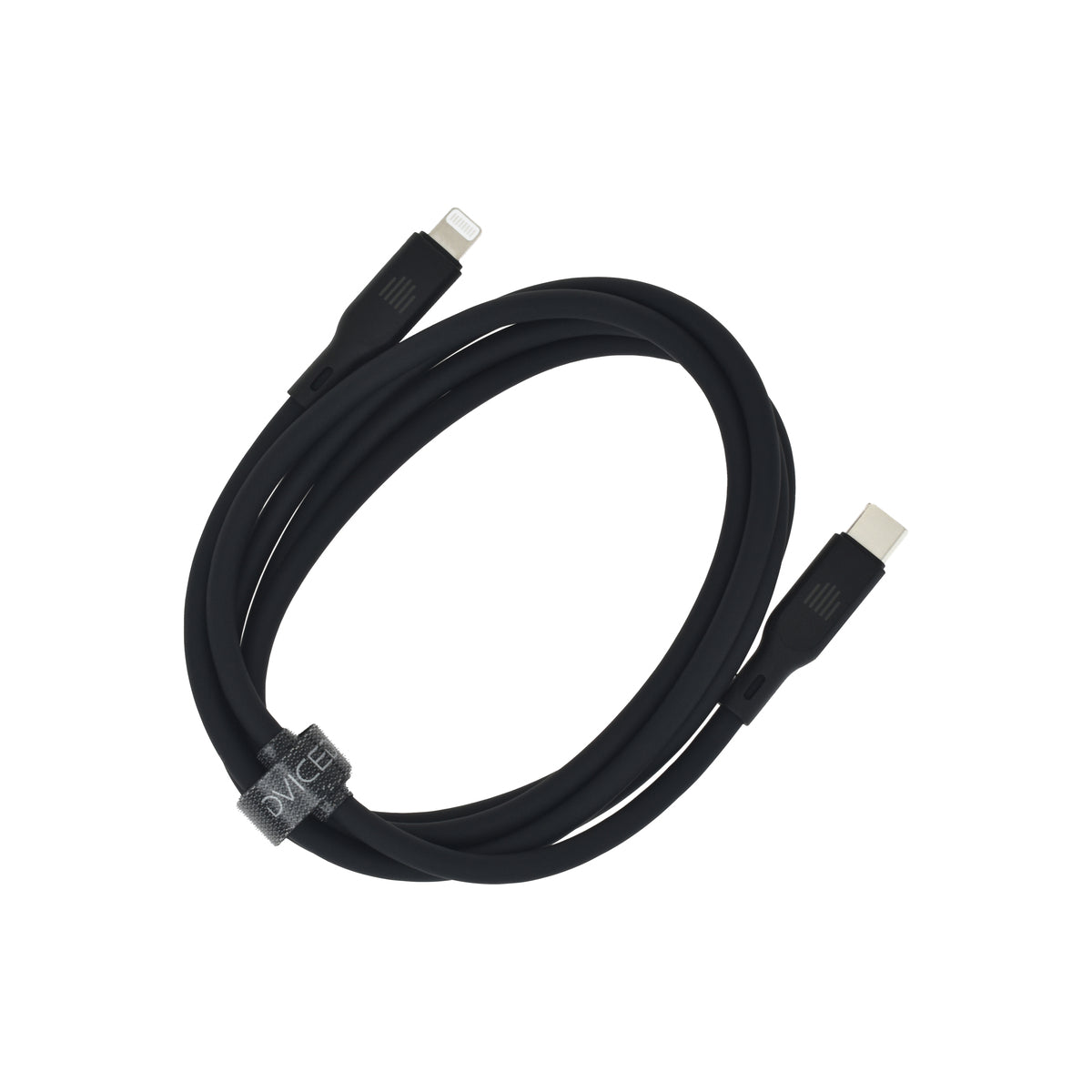 Cablu de date Dviced USB-C la Lightning silicon 1.25m, Negru - iSTYLE RO