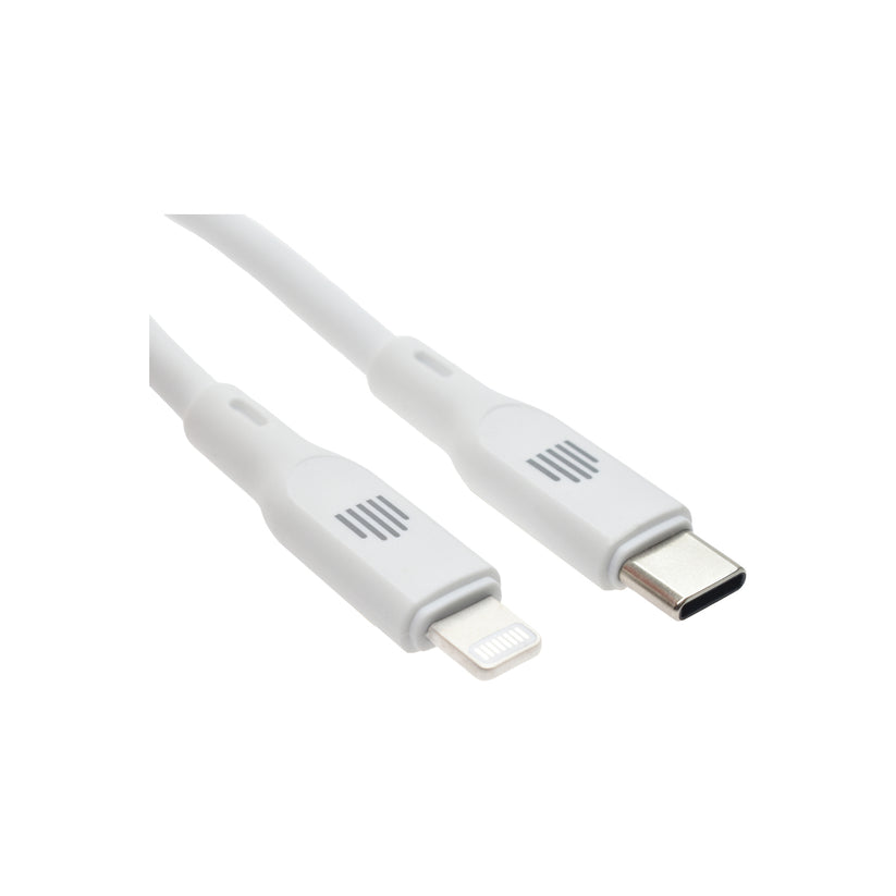 Cablu de date Dviced USB-C la Lightning silicon 1.25m, Alb - iSTYLE RO