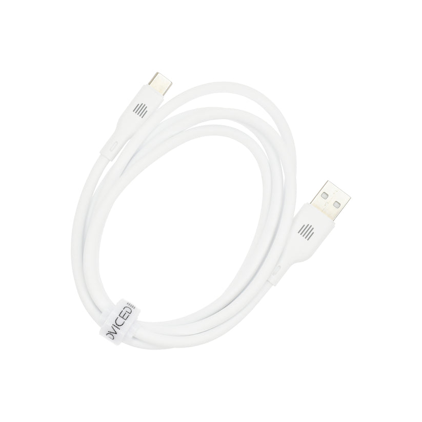 Cablu de date Dviced USB-A la USB-C silicon 1.25m, Alb - iSTYLE RO