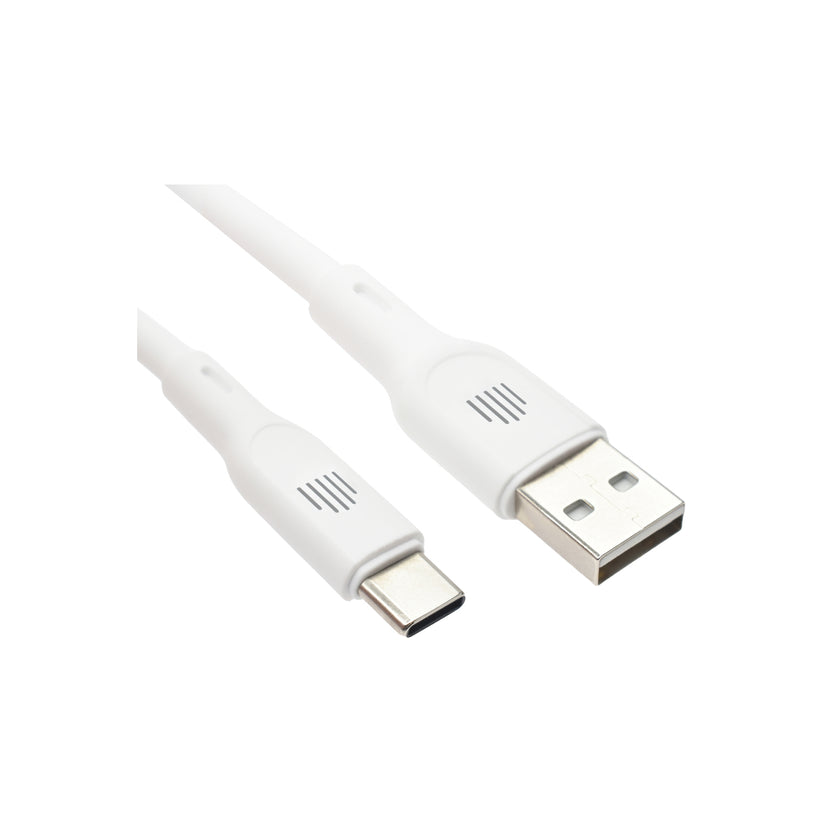 Cablu de date Dviced USB-A la USB-C silicon 1.25m, Alb - iSTYLE RO