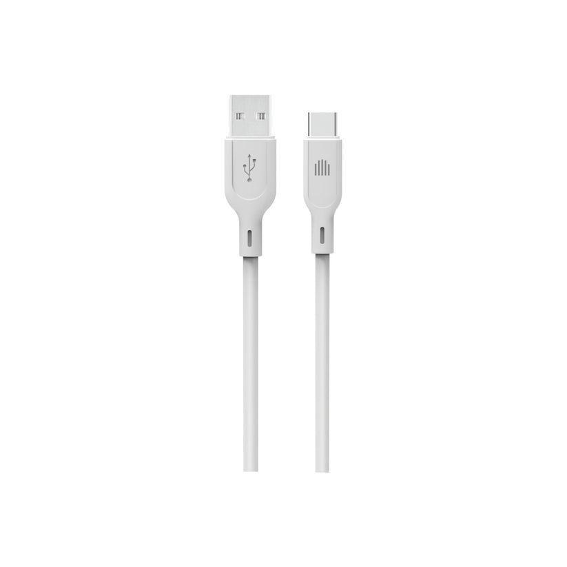 Cablu de date Dviced USB-A la USB-C silicon 1.25m, Alb - iSTYLE RO