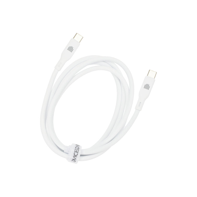 Cablu de date Dviced USB-C la USB-C silicon 1.25m, Alb - iSTYLE RO